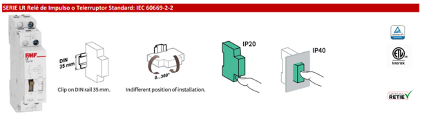 Relé de impulso o telerruptor 16A 1NO 1P 1 Modulo 130VAC Marca FMF
