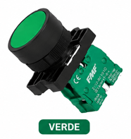 Pulsador de reemplazo serie P05, plástico verde (Ø22mm) Marca FMF