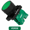 Pulsador rasante serie P05, plástico, verde (Ø22mm) Marca FMF