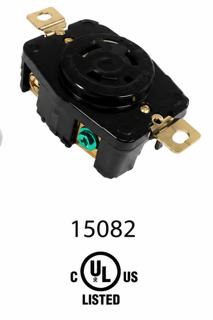 Toma incrustar industriales de seguridad ¼ de giro nema 20A L6 - 20R Marca EBCHQ