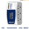 Protector de voltaje 15 amperios   1800W/3 salidas Marca Mercury
