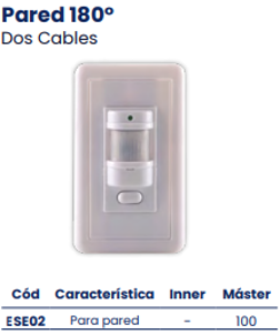 Sensor de movimiento fotocontrol pared 180° dos cables Marca Mercury