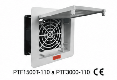 Ventilador con Filtro para Gabinete Eléctrico, 110 VAC, 115 m³/h, 260 x 260 x 103 mm Marca Plastim