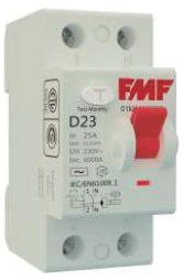 Breaker diferencial 2P 40A 30mA Tipo AC Marca FMF