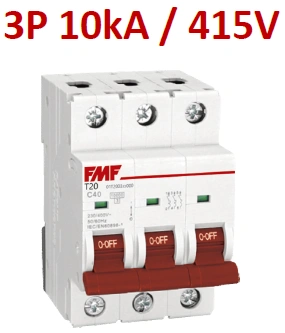 Mini breaker termomagnético 3P 80A Marca FMF