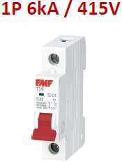 Mini breaker termomagnético 1P 20A Curva C Marca FMF