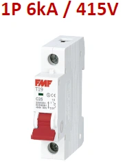 Mini breaker termomagnético 1P 63A Curva C Marca FMF