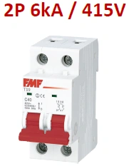 Mini breaker termomagnético 2P 16A Curva C Marca FMF