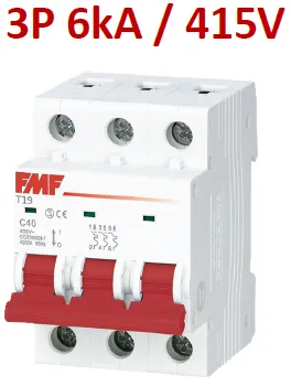 Mini breaker termomagnético 3P 32A Curva C Marca FMF