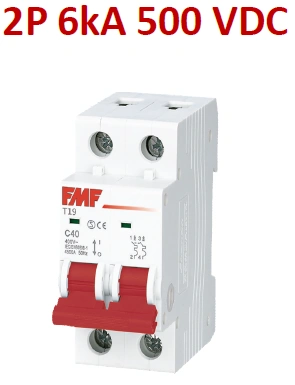Mini breaker termomagnético DC 2P 25A Curva C Marca FMF
