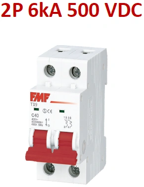 Mini breaker termomagnético DC 2P 32A Curva C Marca FMF