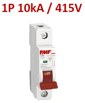 Mini breaker termomagnético 1P 6A Curva C Marca FMF