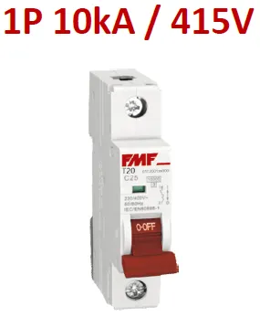 Mini breaker termomagnético 1P 10A Curva C Marca FMF