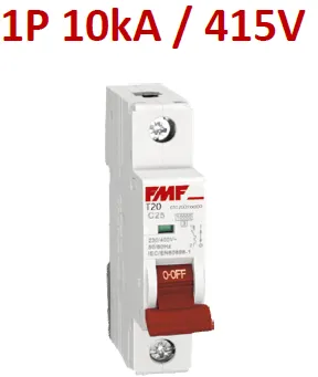 Mini breaker termomagnético 1P 20A Curva C Marca FMF