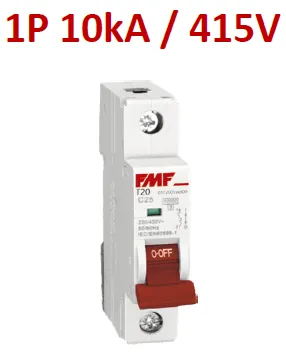 Mini breaker termomagnético 1P 32A Curva C Marca FMF