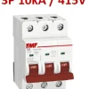 Mini breaker termomagnético 3P 10A Curva C Marca FMF