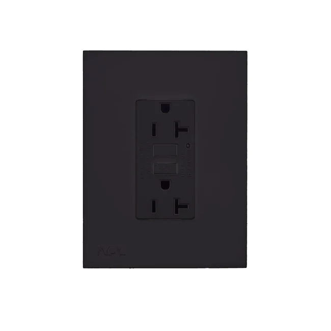Tomacorriente doble gfci 20A Spazio negro mate Marca Ciles