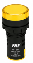 Piloto luminoso LED amarillo 22mm 230VAC Marca FMF