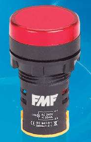 Piloto luminoso LED rojo 22mm 230VAC Marca FMF