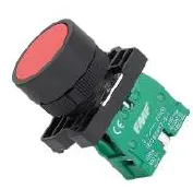 Pulsador plástico rojo NC con retorno Ø22 mm Marca FMF