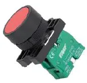 Pulsador plástico rojo NC con retorno Ø22 mm Marca FMF