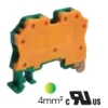 Bornera Tierra  4mm² 32A 750V Amarillo-Verde x 10 Unid Onka Marca Onka