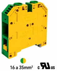 Bornera Tierra  4mm² 32A 750V Amarillo-Verde Marca Onka