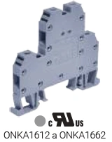 Bornera Doble Tornillo  2.5mm² 24A 500V con Puente Marca Onka