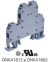 Bornera Doble Tornillo  4mm² 32A 500V con Puente Marca Onka