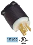 Clavijas industriales de seguridad ¼ de giro nema 15A Marca  Ebchq