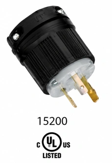 Clavija industriales de seguridad ¼ de giro nema 20A Marca  Ebchq