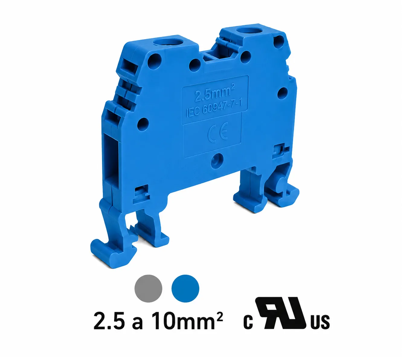 Bornera torn 41V/750V 6mm2 azul x 10 unid Marca Onka