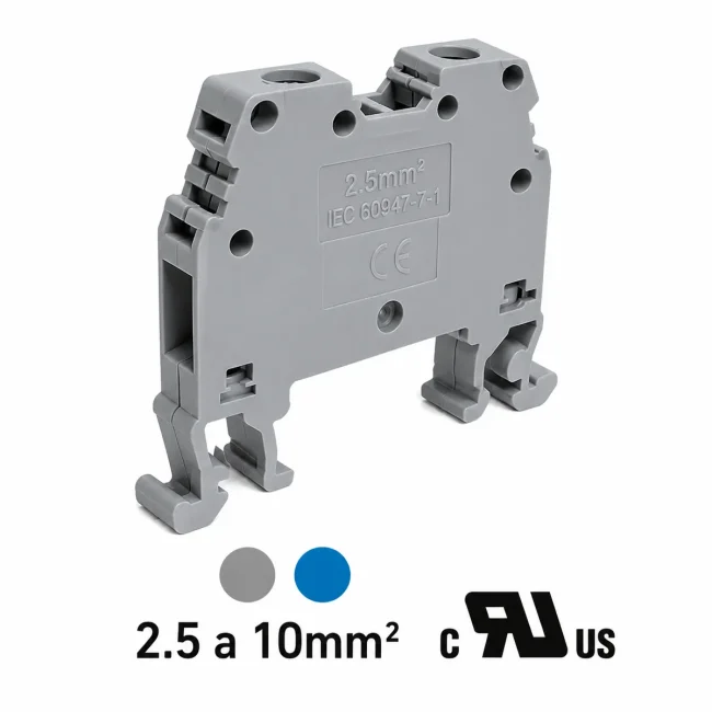 Bornera torn 24A/750A 2.5mm2 gris x 10 unidMarca Onka Marca Onka