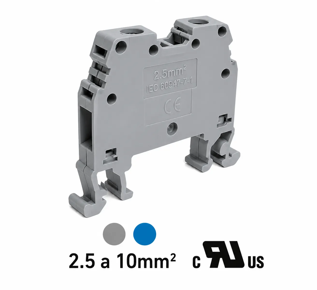 Bornera torn 24A/750A 2.5mm2 gris x 10 unidMarca Onka Marca Onka