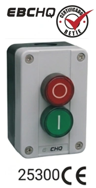 Estaciones de mando de sobreponer en caja plástica ip40 Contactos 1NA + 1NC Marca EBCHQ