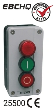 Estaciones de mando de sobreponer en caja plástica ip40 Contactos 1NA + 1NC Marca EBCHQ