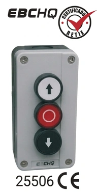 Estaciones de mando de sobreponer en caja plástica ip40 Contactos 2NA + 1NC Marca EBCHQ