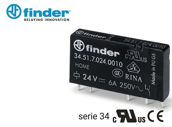 Relevo slim / 5 pines / 12VDC Marca FINDER