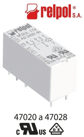 Mini relevo 24VAC / 8 pines Marca RELPOL