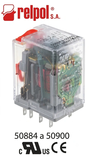 Relevo 8 pines planos 230VAC  Marca RELPOL