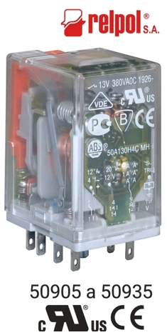 Relevo 11 pines planos 230VAC Marca RELPOL