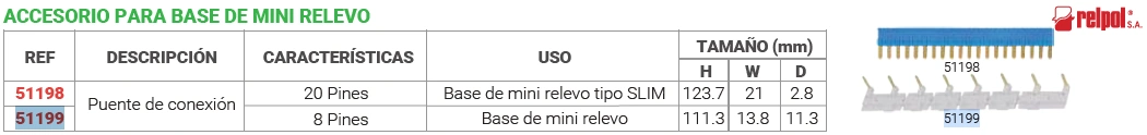 Accesorio para base de mini relevo puente de conexión 8 pines Marca RELPOL - Image 2