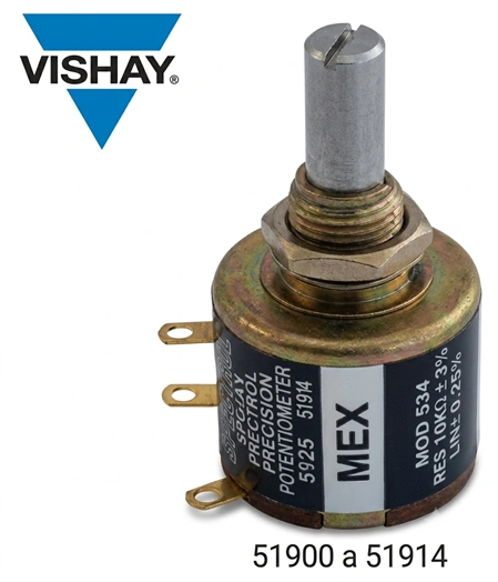 Potenciómetro lineal 1 vuelta 50 kΩ Marca VISHAY SPECTROL