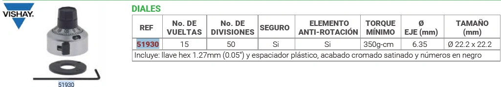 Diales 50 divisiones / 15 vueltas Marca VISHAY SPECTROL - Image 2