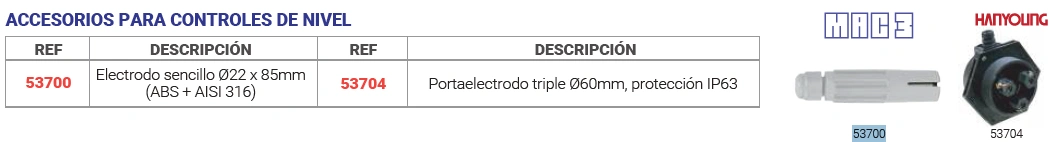 Accesorios para controles de nivel mac3 Electrodo sencillo Ø22 x 85mm Marca MAC3 - Image 2