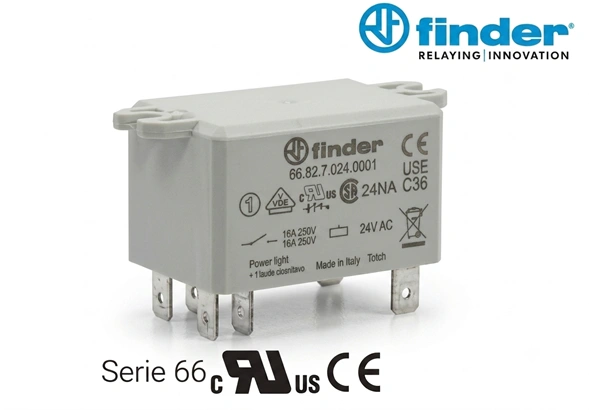 Relevo de potencia 6 pines 24VDC Marca FINDER
