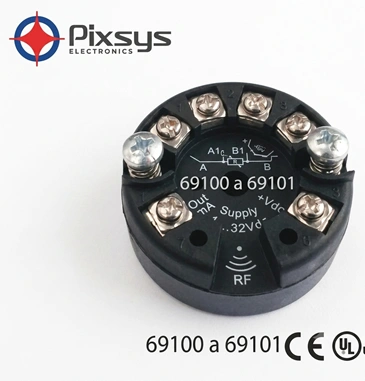 Convertidor transmisor de temperatura programable RTD (Pt-100, Ni100 - Pt1000) Marca PIXSYS