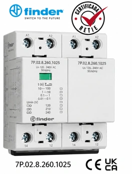 DPS Tipo 1+2 Bipolar 230 VAC 25 kA Finder Ref. 7P.02.8.260.1025
