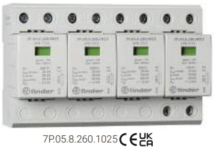 DPS Tipo 1+2 Tetrapolar 230 VAC 25 kA Finder Ref. 7P.05.8.260.1025
