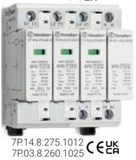 DPS Tipo 1+2 Tetrapolar 275 VAC 12.5 kA con Contacto Remoto Finder Ref. 7P.14.8.275.1012